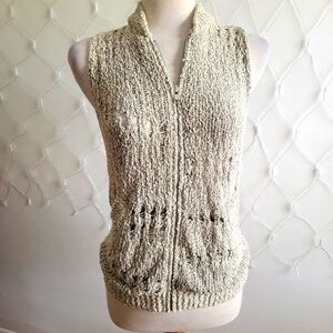 IRO Sweater Vest • Cream/Oatmeal • Thick Knit • Pockets • Size Zero (0)